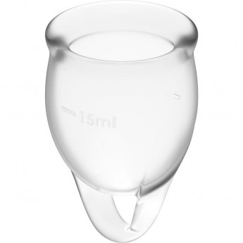 Набор менструальных чаш, 2шт SATISFYER FEEL CONFIDENT MENSTRUAL CUP TRANSPARENT Набор менструальных чаш, 2шт SATISFYER FEEL CONFIDENT MENSTRUAL CUP TRANSPARENT
