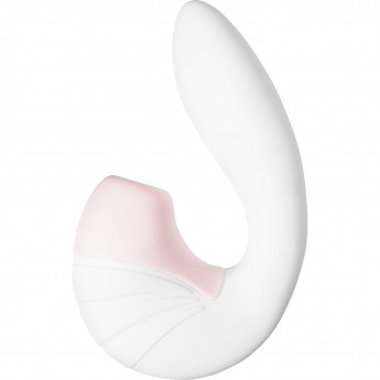 Вибратор SATISFYER Supernova, с вакуум-волновым стимулятором, силикон, белый, 16,9 см