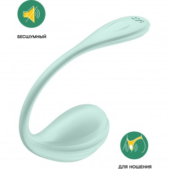 Виброяйцо SATISFYER SMOOTH PETAL CONNECT APP, мятное, 6,5 см